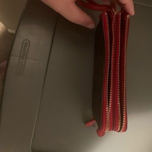 Double zip coach wristlet